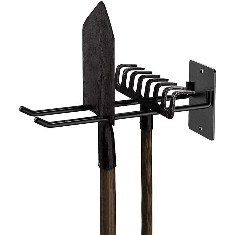 Gardening Tools Organiser - Metal Tool Storage Rack Wall-Mounted Garage