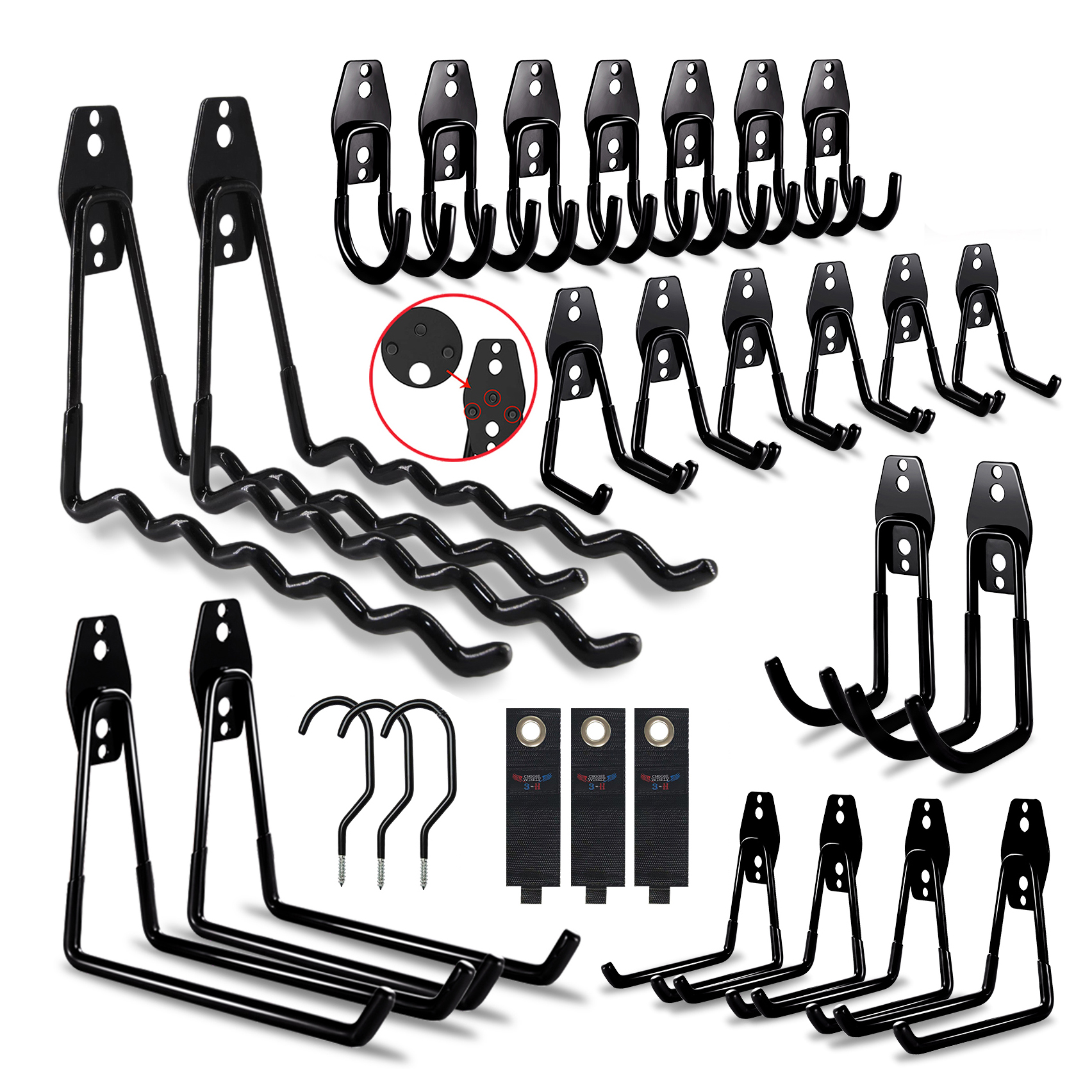 Gardening Tools Organiser - Heavy Duty Metal Hook Garage Organizer