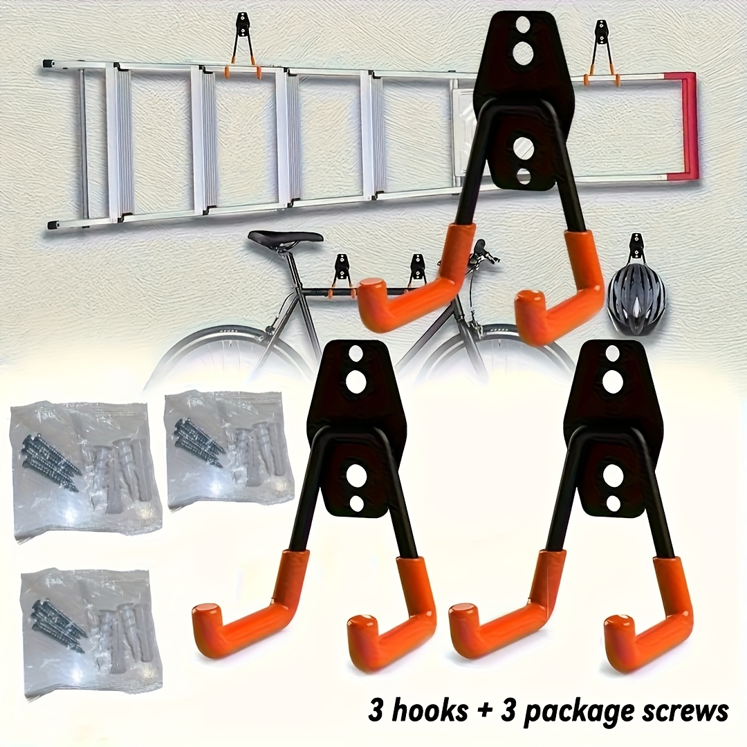 Gardening Tools Organiser - 3Pcs Heavy Duty Steel Garage Wall