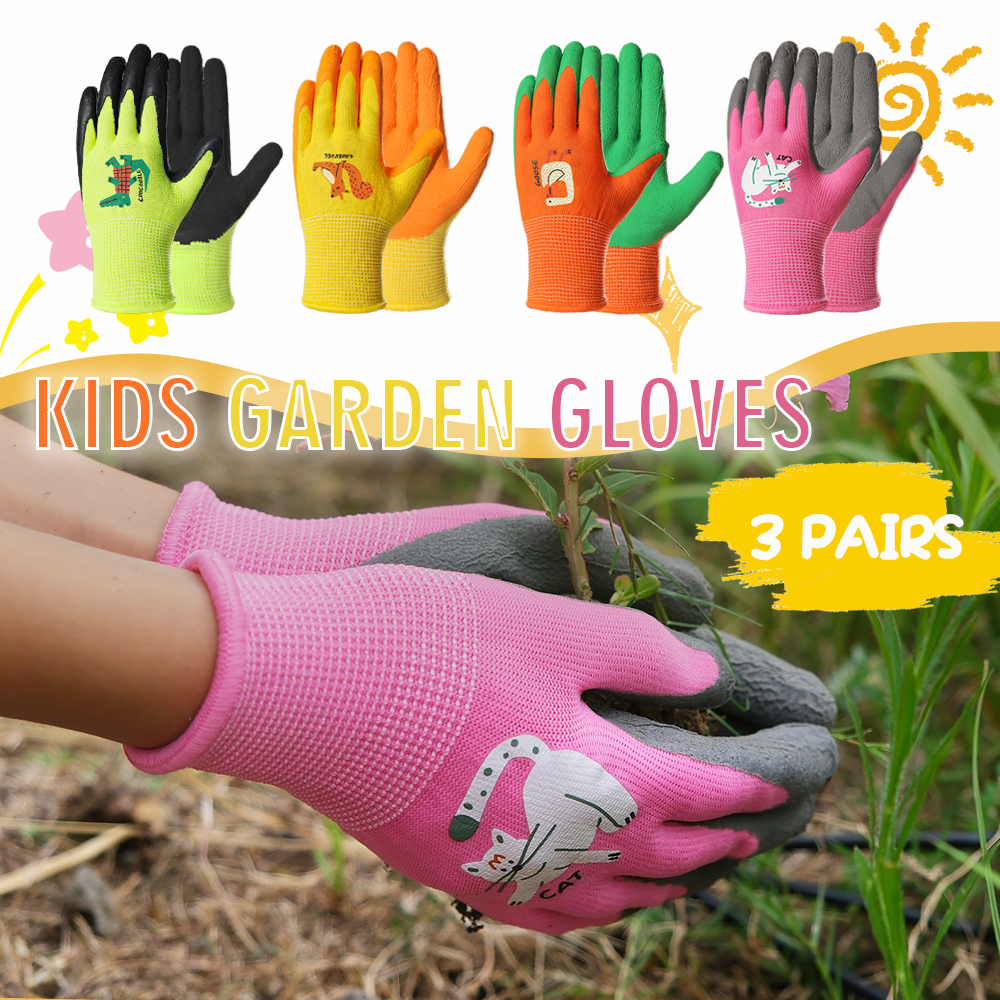 3 Pairs Kids Gardening Gloves  - Gardening Tools 5 Year Old 리뷰 및 가격