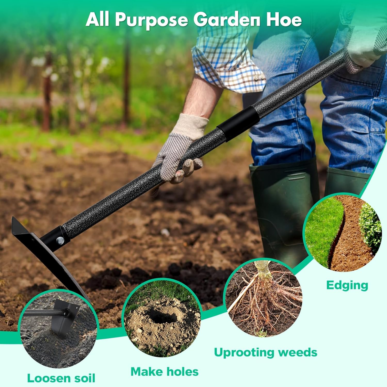 Garden Hoe, Heavy Duty Trenchi - Gardening Tools Images 리뷰 및 가격