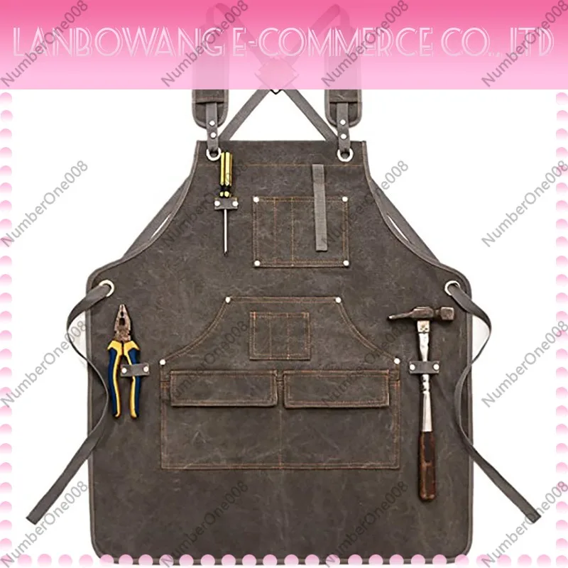 Thickened Canvas Work Apron Cu - Gardening Tools Logo 리뷰 및 가격