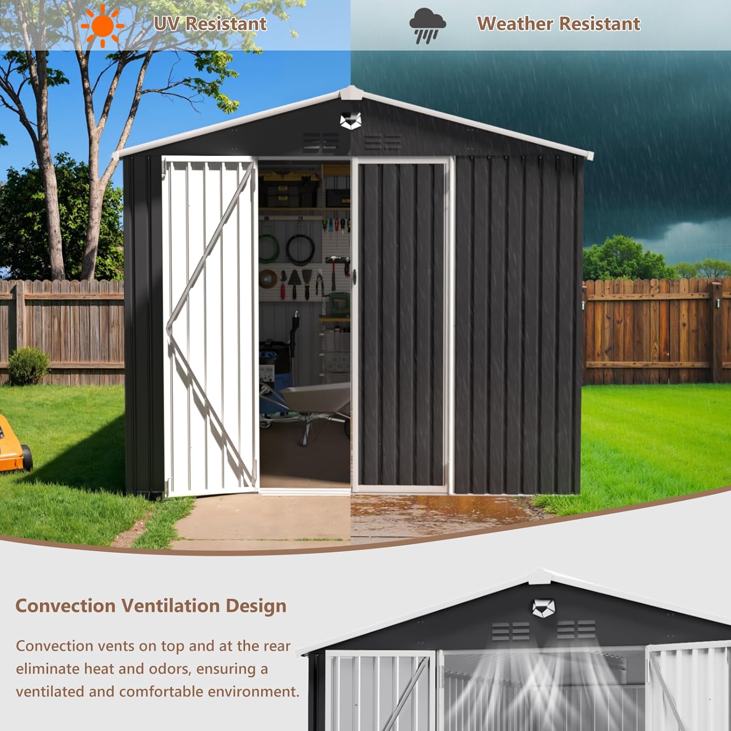 10x12 FT Metal Outdoor Storage - Gardening Tools Organiser 리뷰 및 가격