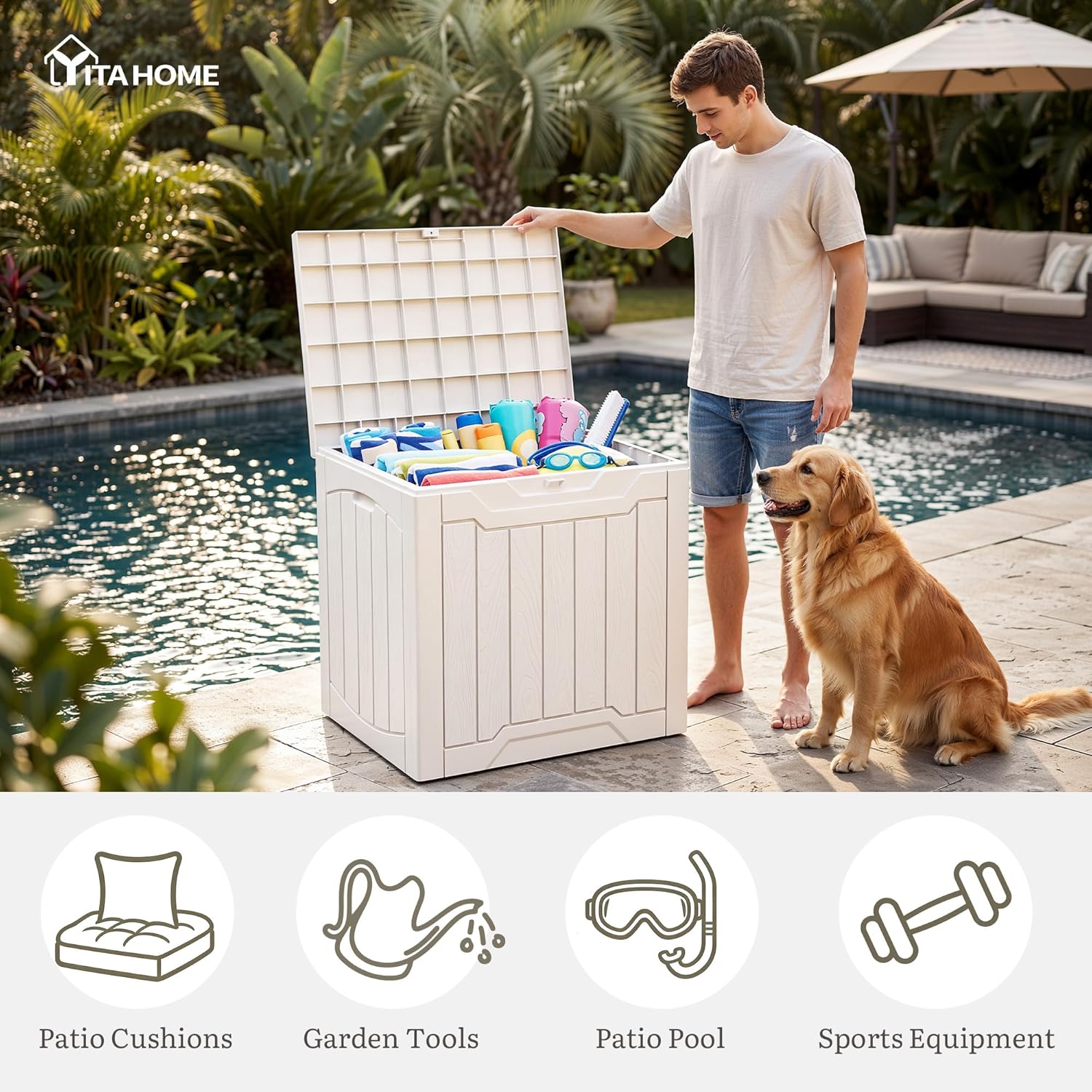 31 Gallon Deck Box Set of 2 Lo - Gardening Tools Images 리뷰 및 가격
