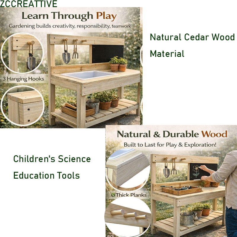 ZCCREATTIVE Children Wooden Po - Gardening Tools 5 Year Old 리뷰 및 가격