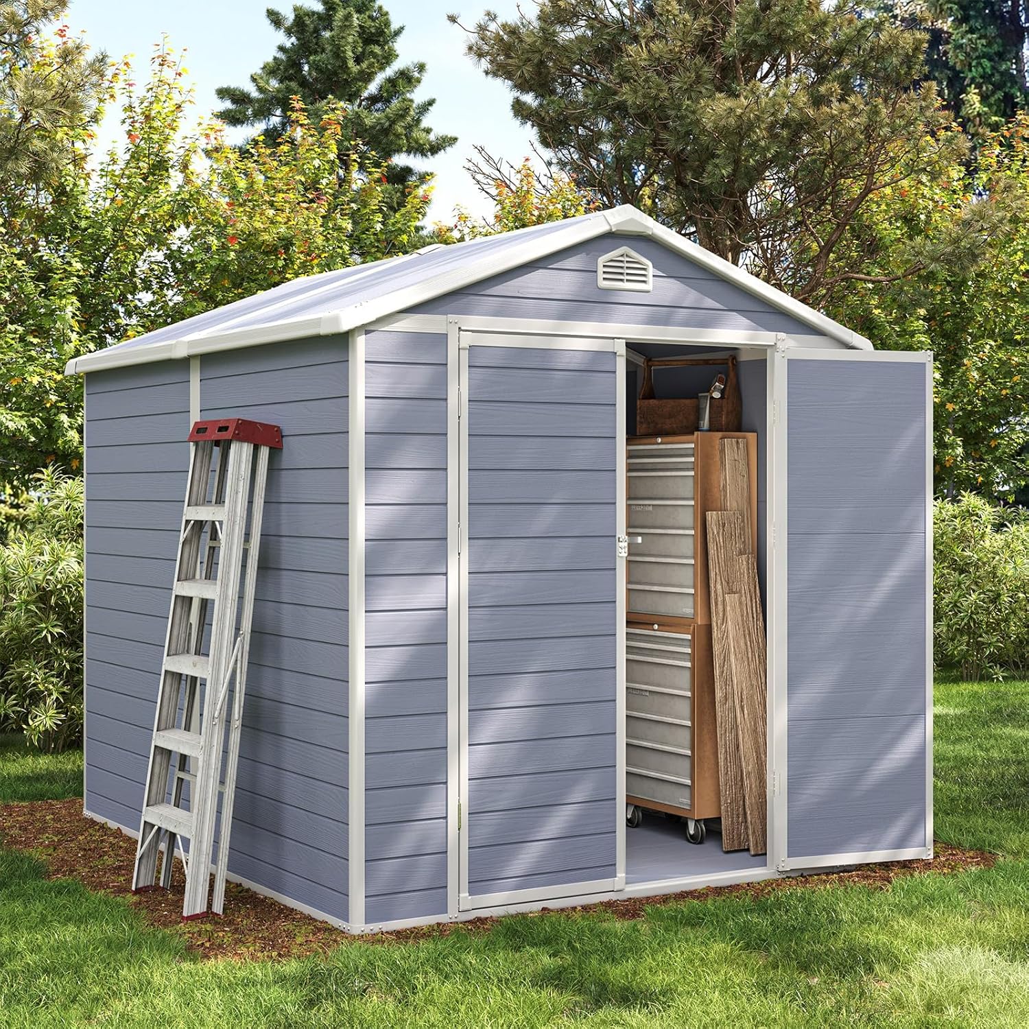 Outdoor Storage Shed with Wind - Gardening Tools Organiser 리뷰 및 가격