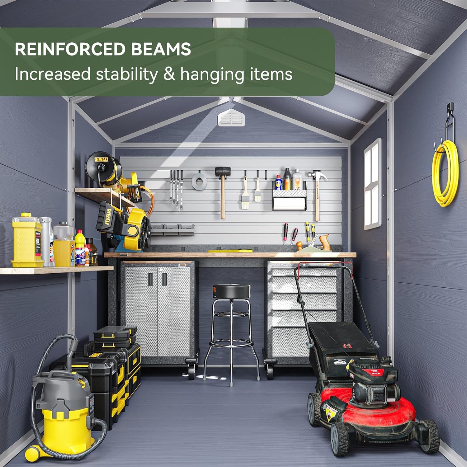 Outdoor Storage Shed with Wind - Gardening Tools Organiser 리뷰 및 가격
