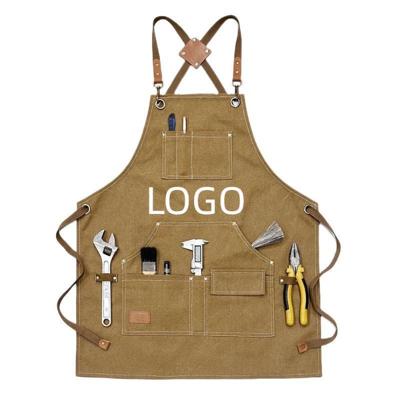 Canvas Apron With Multiple Poc - Gardening Tools Logo 리뷰 및 가격
