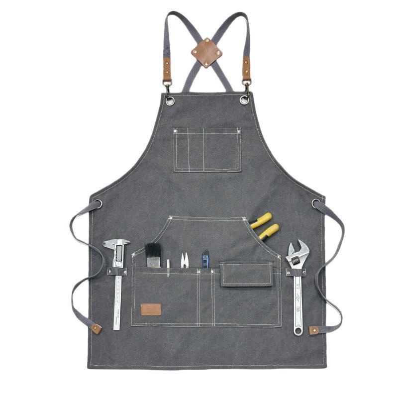 Canvas Apron With Multiple Poc - Gardening Tools Logo 리뷰 및 가격
