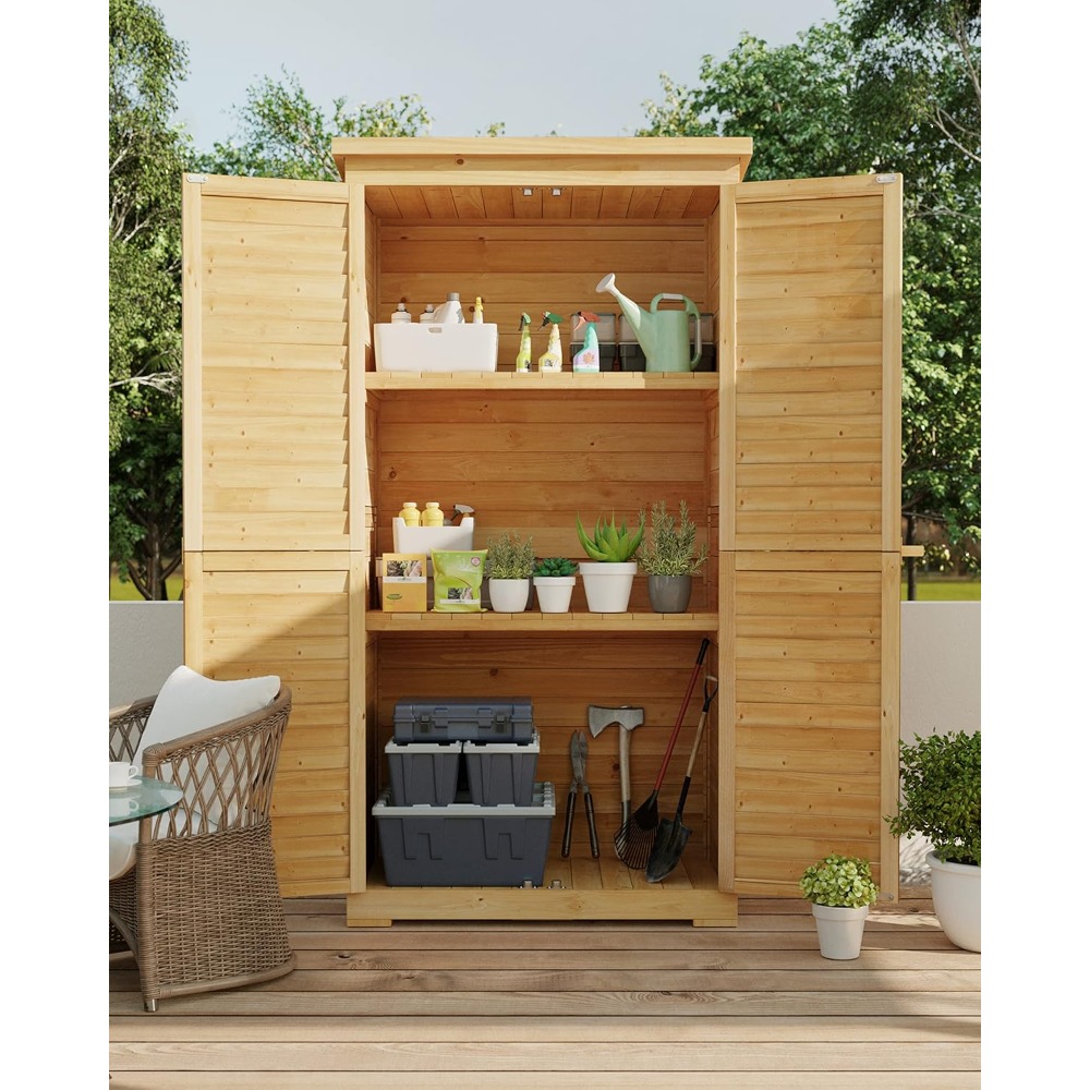 Outdoor Storage Cabinet with 3 - Gardening Tools Organiser 리뷰 및 가격