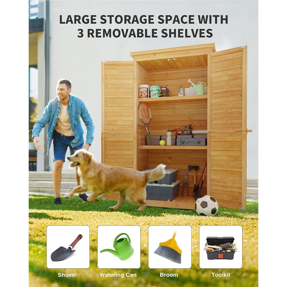 Outdoor Storage Cabinet with 3 - Gardening Tools Organiser 리뷰 및 가격