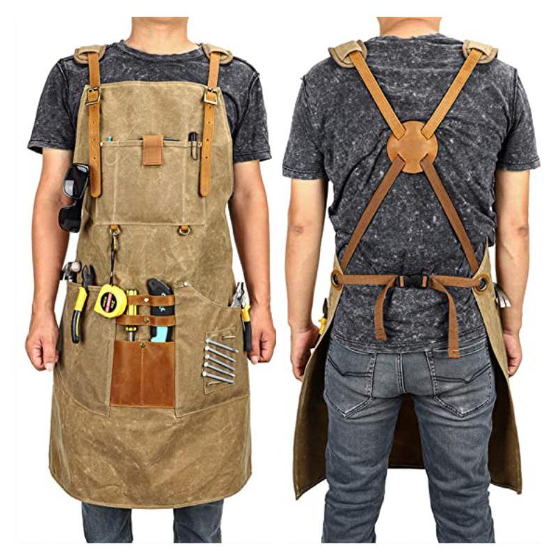 Men Canvas Apron Multifunction - Gardening Tools Logo 리뷰 및 가격