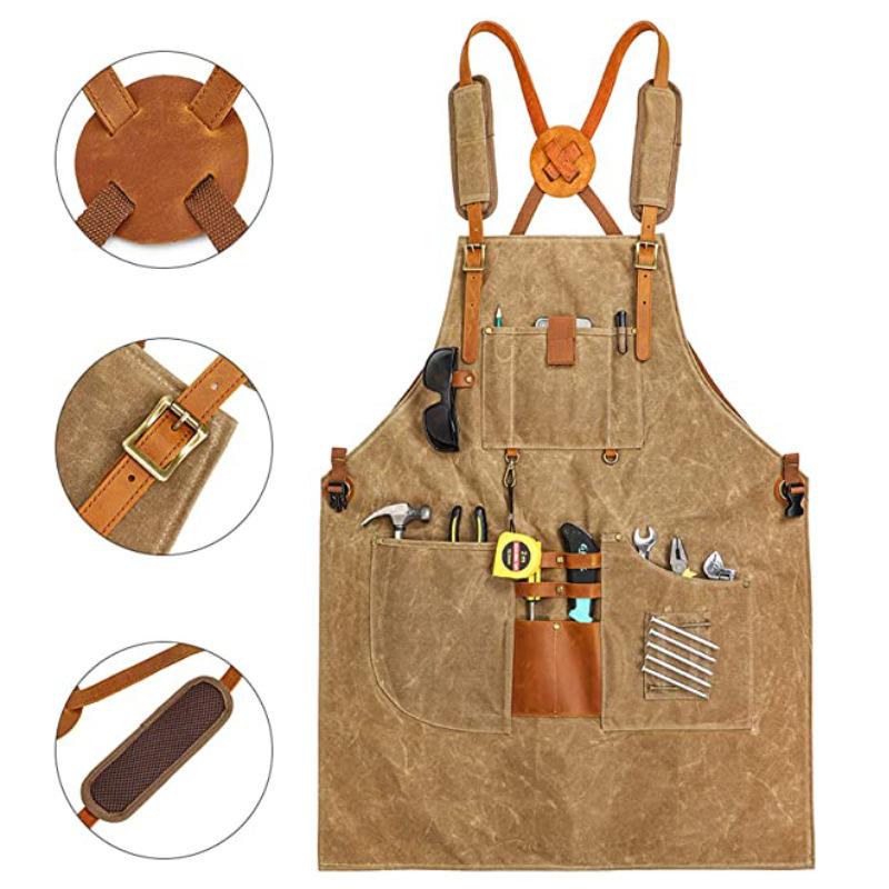 Men Canvas Apron Multifunction - Gardening Tools Logo 리뷰 및 가격