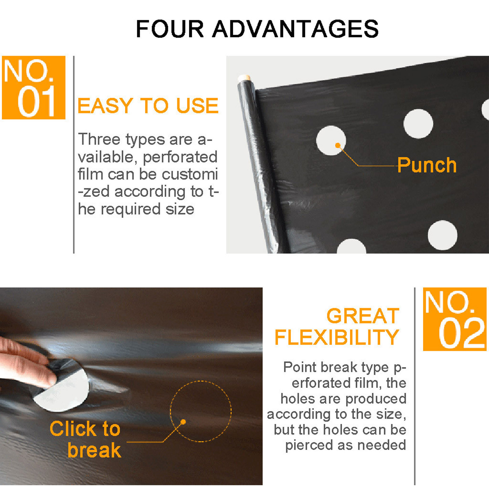 PE Perforated Mulch Film Farm  - Gardening Tools For Weeds 리뷰 및 가격